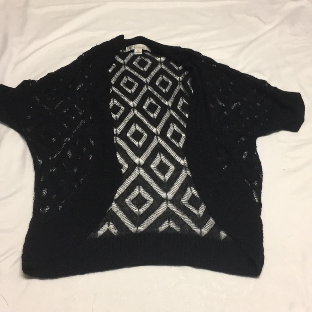 Black Short Sleeved Cardigan